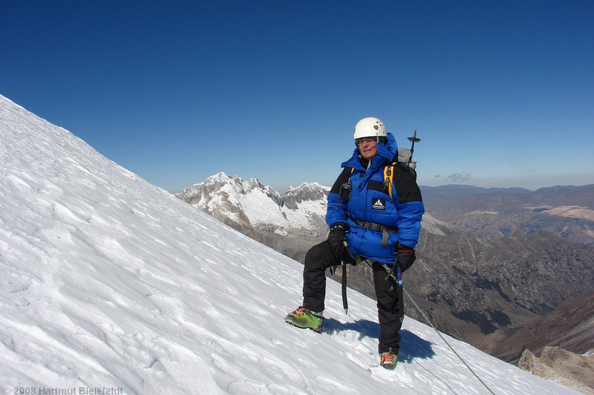 5800 m, it is cold and windy