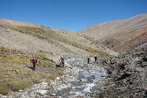 We follow the - partially frozen - stream upwards.