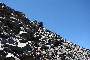 The loose rocks demand extra care.