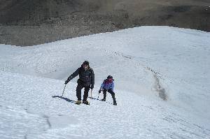 The crest is easy, the snow is perfect.