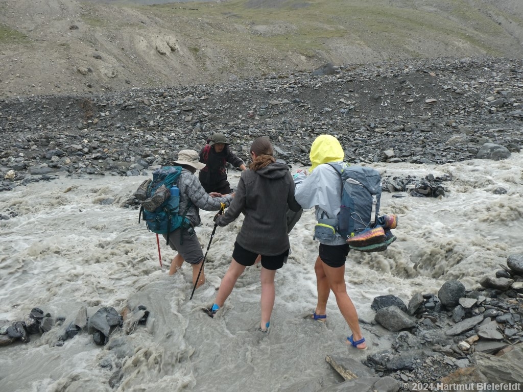 The crossing is very cold and wet