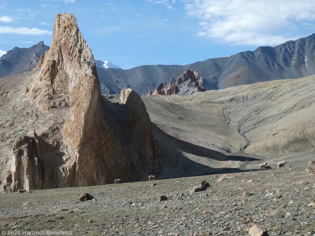 Strange rock towers interrupt the plateau