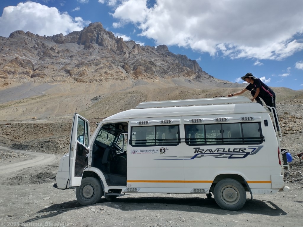 Soon a minibus is picking us up