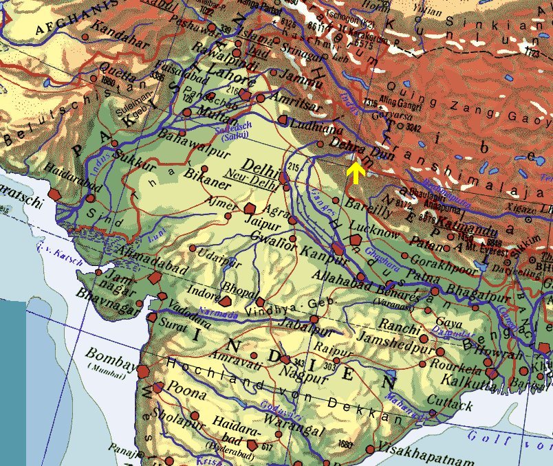 Landkarte Indien
